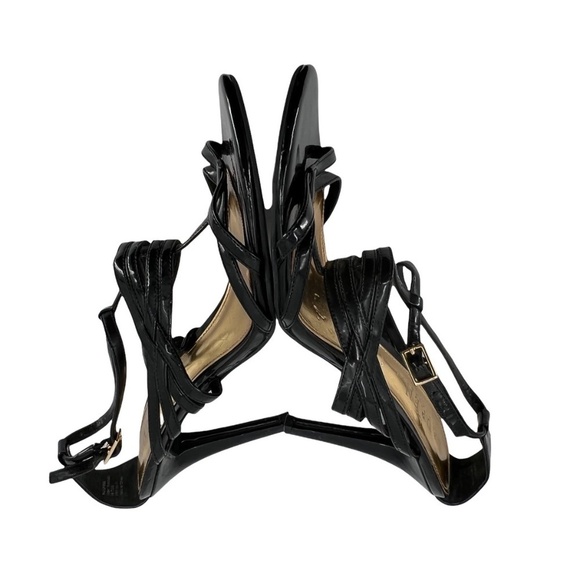 Lauren Ralph Lauren Black Patent Ankle Strap Heels Size 8 Women’s - Picture 6 of 8